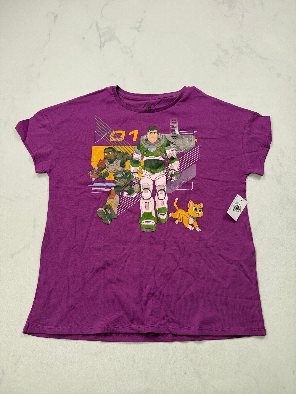 Disney Theme Park Graphic Tee Purple 90s VTG Statement Style - Girls XL